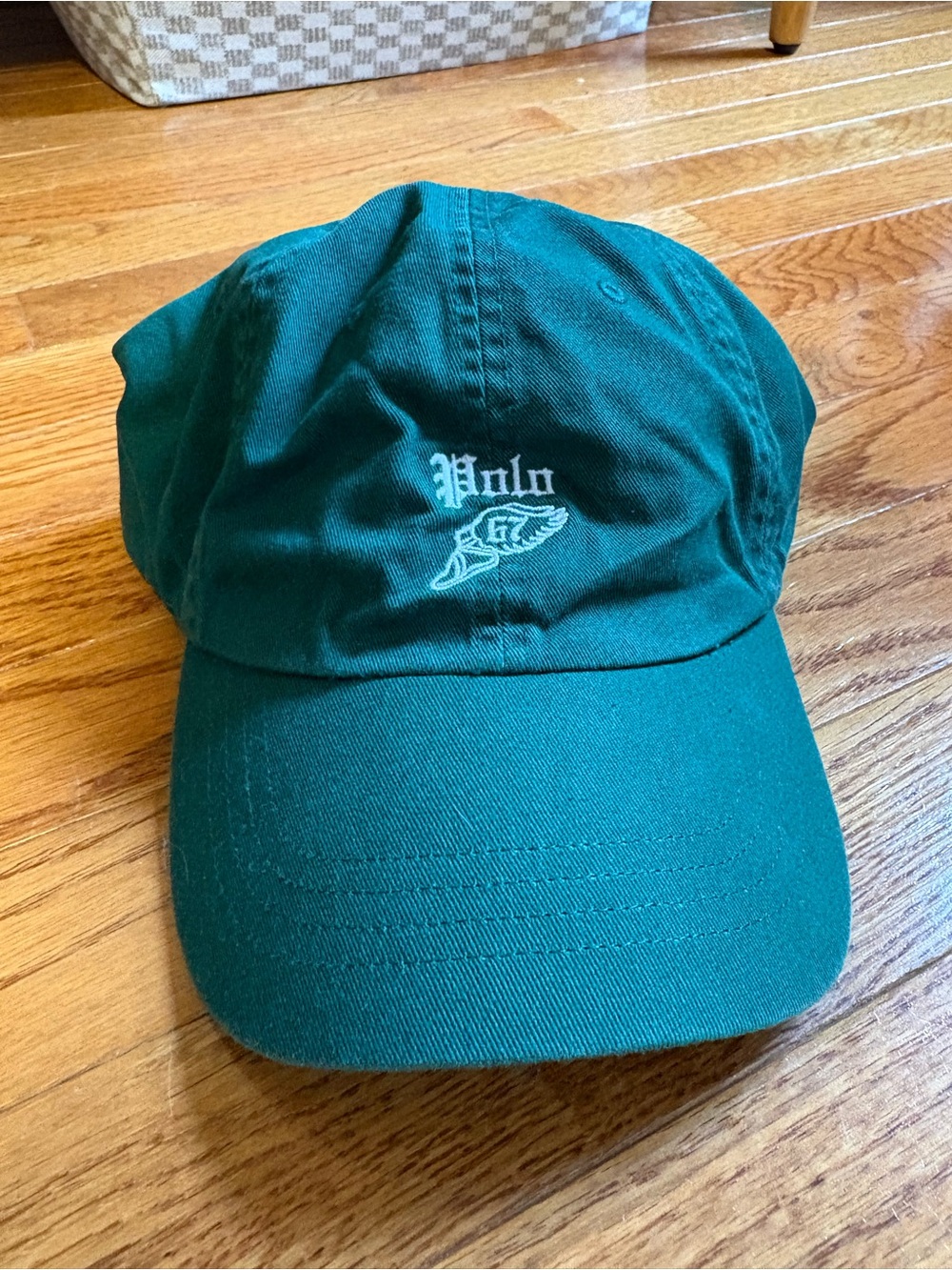 Ralph Lauren Polo Dark Green Cotton Baseball Cap with White Embroidered Logo